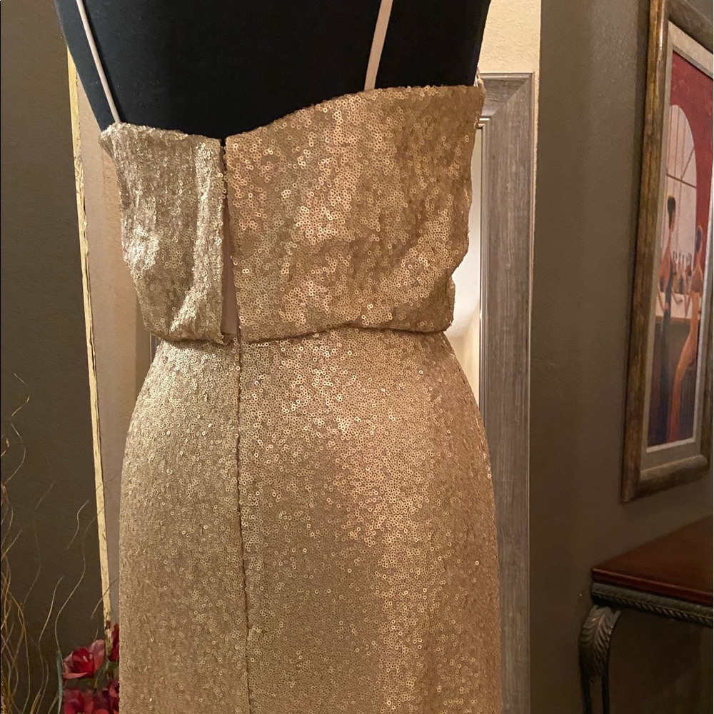 Gold Sequin long formal dress - Picture 7 of 10